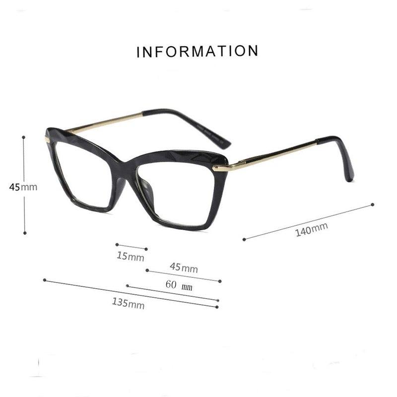 Jurchio Womens Cat Eye Reading Glasses Fashion Crystal Eyewear Frame (Black, 1.0, x) - Image 5